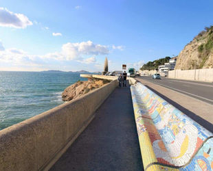 Mosaïque IPC du banc de la Corniche Kennedy